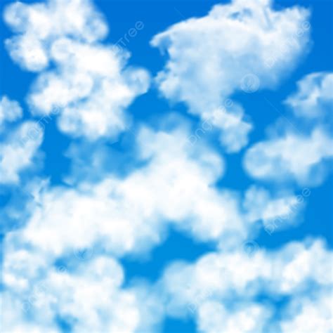 Background Langit Biru Cerah Dengan Ilustrasi Vektor Pola Mulus Awan