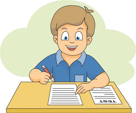 School Clipart Student At Desk Taking A Test Clipart