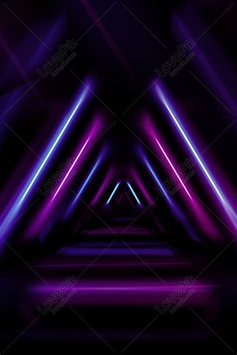 Neon Solid Geometric Atmosphere Glowing Lines Background Poster