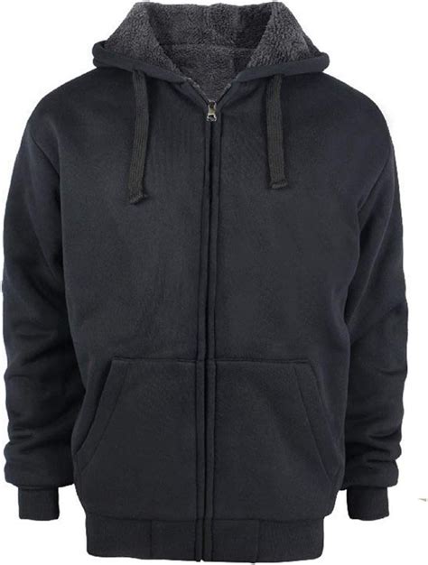 tanbridge heavyweight sherpa lined plus sizes warm fleece full zip men s hoodie with padded
