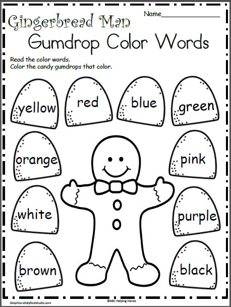 Kindergarten Worksheets Color Words Kathleen Browns Toddler Worksheets
