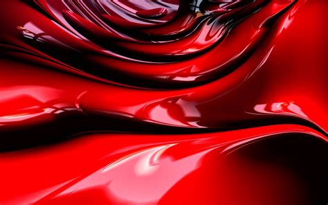 Download Shiny 3d Red Abstract Waves Wallpaper