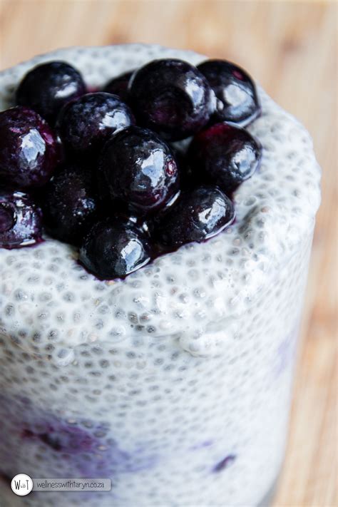 A Close Up Of A Blueberry Chia Seed Pudding