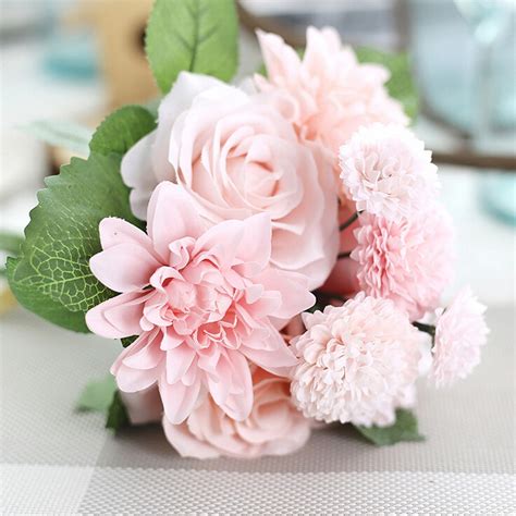 2019 beautiful rose peony artificial silk flowers small bouquet flores home party spring wedding