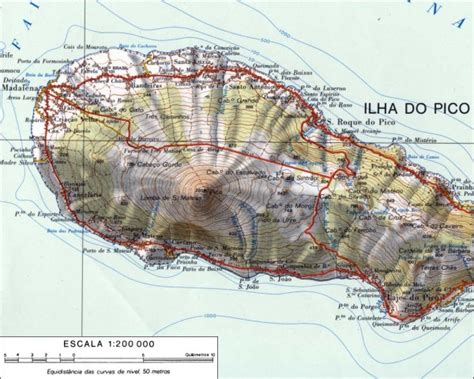 Topo Map Of Pico Pico Azores Mappery