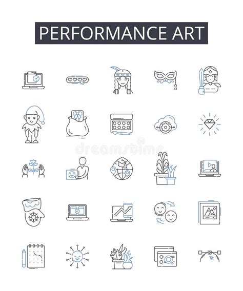 Performance Art Line Icons Collection Visual Arts Decorative Arts