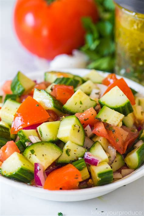 Cucumber Tomato Salad With Homemade Italian Dressing Know Your Produce