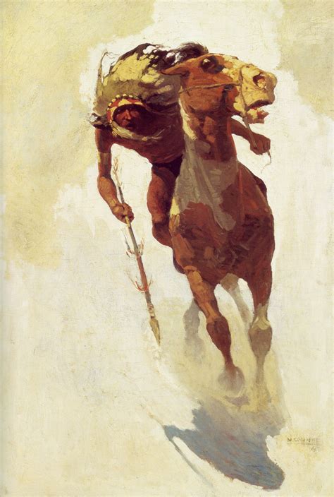 Nc Wyeth Indian Lance Oil On Canvas Native Art Native American Art