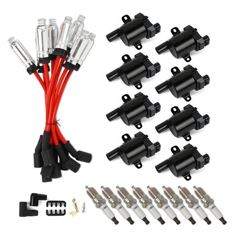 Deegooly 8pcs D585 Round Heavy Duty Ignition Coils Pack And Iridium Spark
