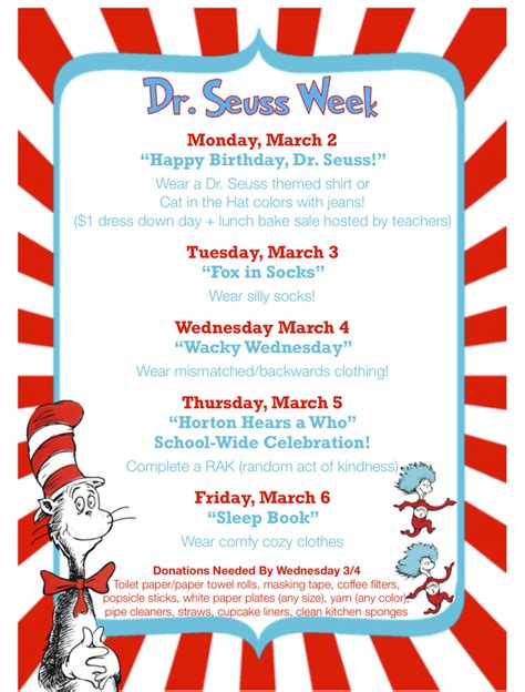 Dr Seuss Week Immaculate Conception School Annandale Nj