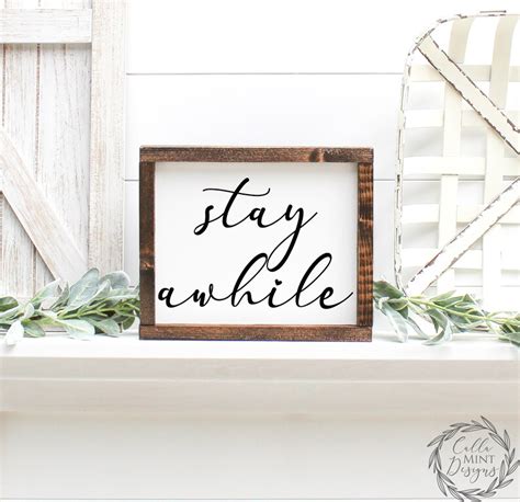Stay Awhile Svg Stay A While Svg Home Svg Farmhouse Svg Etsy Uk