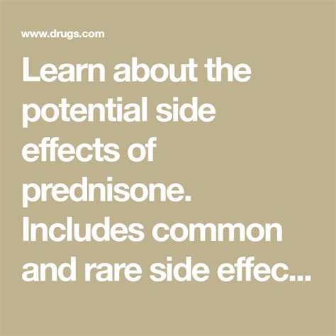 Learn About The Potential Side Effects Of Prednisone Includes Common