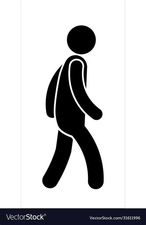 Stick Figure Walking Pictograph Depicting A Man Vector Image