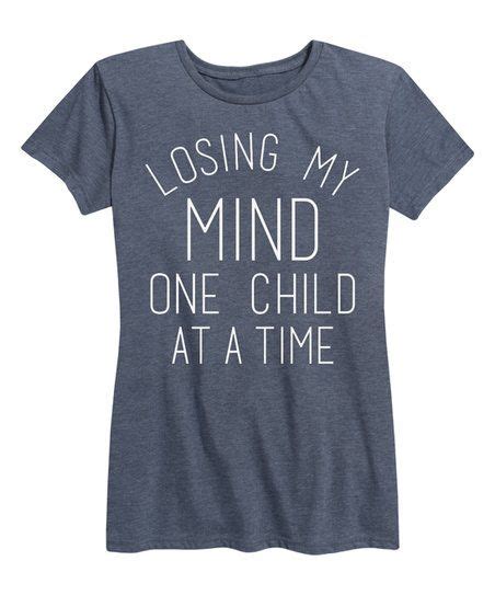 Instant Message Womens Heather Blue Losing My Mind Relaxed Fit Tee