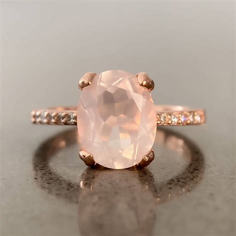 Rose Quartz Engagement Ring By Asana Crystals