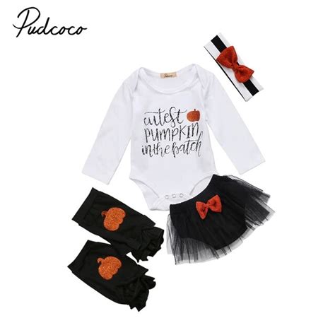 Halloween Baby Clothes Pumpkin Baby Girls Clothing Set Infant Romper