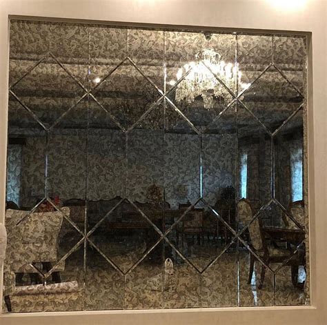 antique glass panel mirror multipanel square metal window wall mirror decorative for living room