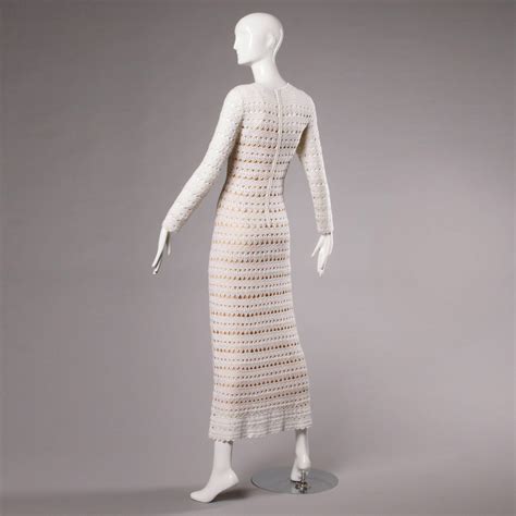 S Bergdorf Goodman Vintage Crochet Nude Illusion Maxi Dress At
