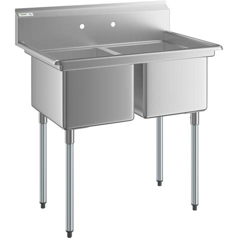 Regency 39 16 Gauge Stainless Steel Two Compartment Commercial Sink