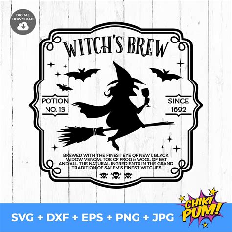 Witchs Brew Witches Brew Svg Witches Label Halloween Etsy