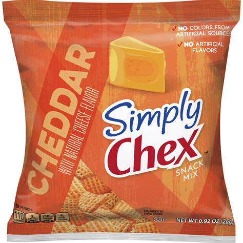Chex Mix Simply Chex Snack Mix Single Serve Cheddar 60 Ct 092 Oz