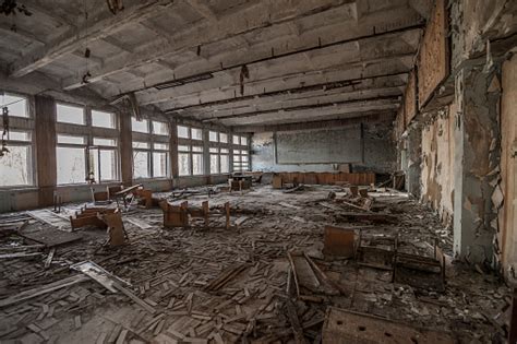 Chernobyl Abandoned Classroom In Pripyat Stock Photo Download Image