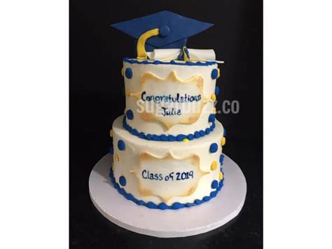 Blue And Gold Graduation Cake Graduation Cakes Cake Cake Art