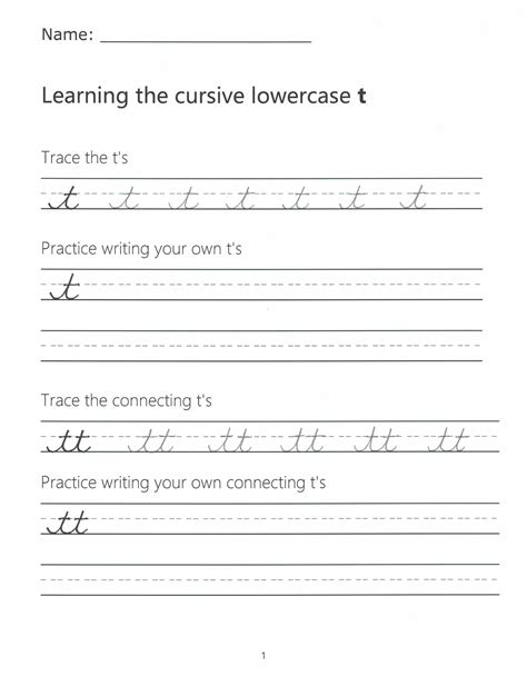 Cursive T How To Write A Lowercase T In Cursive