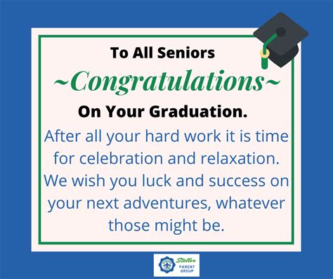 Congratulations To All Our Seniors Steller Parent Group