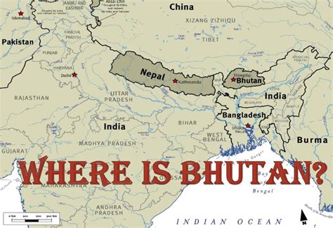 Where Is Bhutan On Map Location Of Bhutan Bhutan Tourist Map