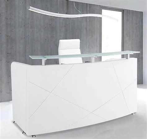72 Modern High Gloss White Curved Reception Desk
