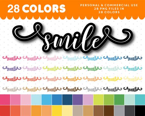 Smile Typography Clipart Smile Overlay Clipart Text Smile Cursive Handwriting Clipart CL
