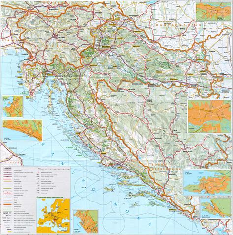 And with area maps, you can view croatian coast hotels close you are to the airport and nearby attractions. Full detailed road map of Croatia. Croatia full detailed ...