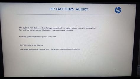 Verschil Aan De Overkant Overeenkomstig Hp Battery Alert Error 601