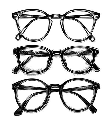 premium vector collection of glasses and sunglasses hand drawn
