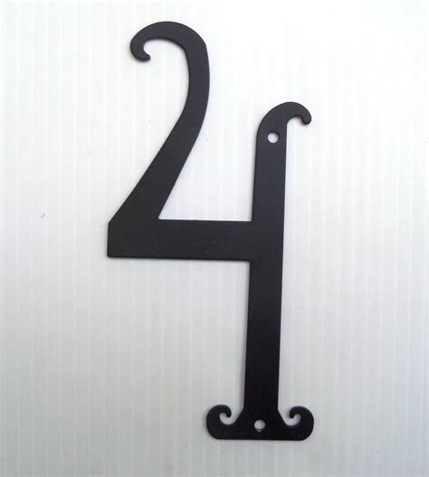 House Number 4 Antique Style Black Powder Coated Metal House Etsy