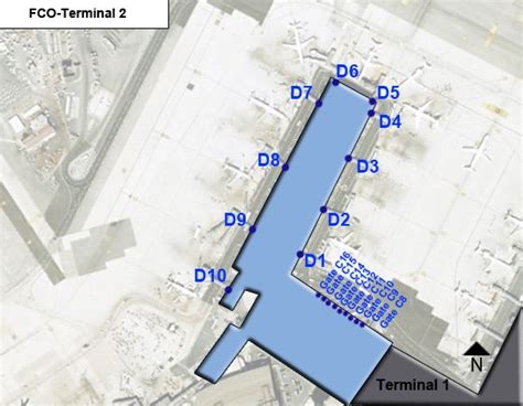 Rome Leonardo Da Vinci Airport Fco Terminal 2 Map