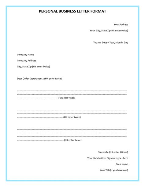 Click on the image to view a large image. 35 Formal / Business Letter Format Templates & Examples ᐅ ...
