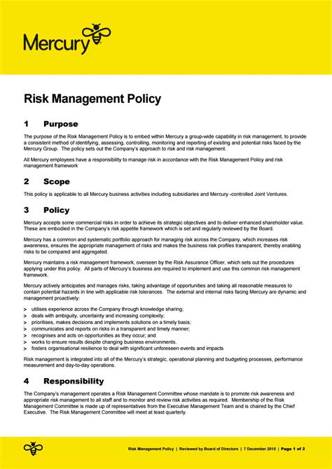 Risk Manag Healthc Policy Risk Management Policy Template Mcascidos