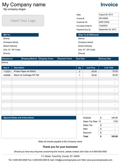 Sales Invoice Professional Sales Invoice Templates For Excel
