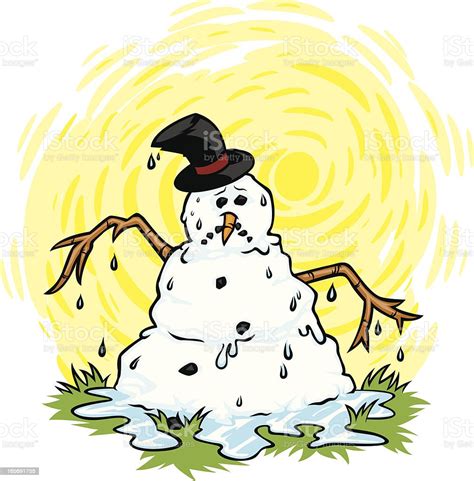Melting Snowman Stock Vector Art And More Images Of Cartoon 165691755
