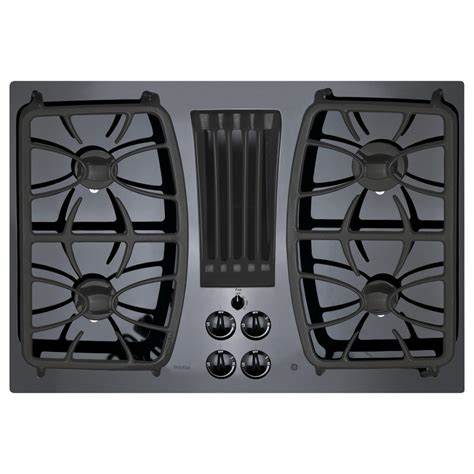 Ge Profile 30 In Black Gas Cooktop With Downdraft Exhaust Common 30