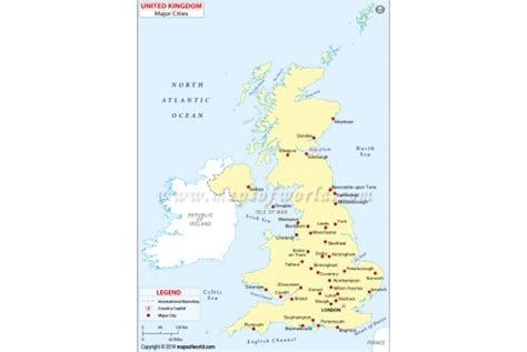 Buy Printed Uk Map With Major Cities