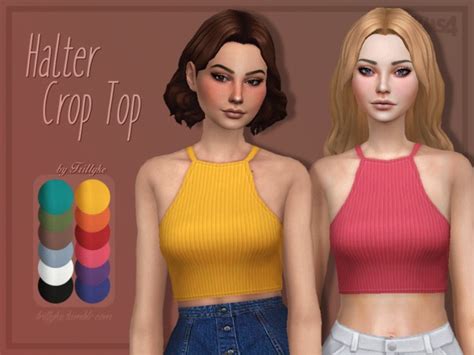 Halter Crop Top By Trillyke At Tsr Sims 4 Updates
