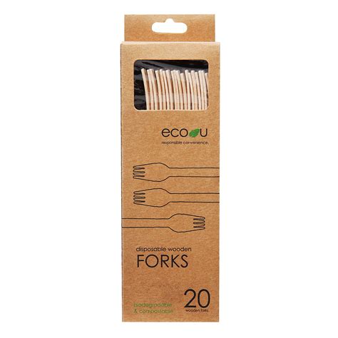 Eco U Premium Wooden Forks Disposable Biodegradable Cutlery Ntuc