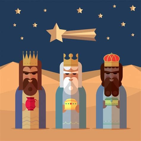 Free Vector Three Kings With Flat Style