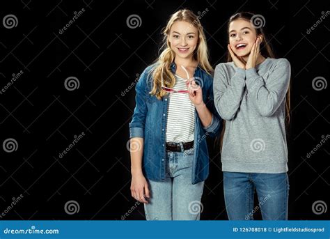 Happy Teen Girls Looking At Camera Stock Photo Image Of Beauty