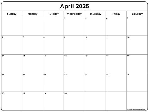 April 2025 Calendar Free Printable Calendar