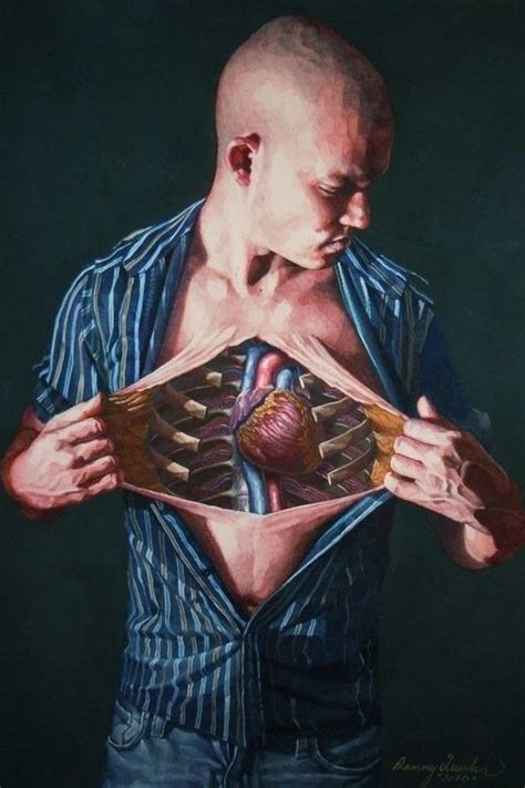 Danny Quirk Anatomical Self Dissections Hart Illustratie