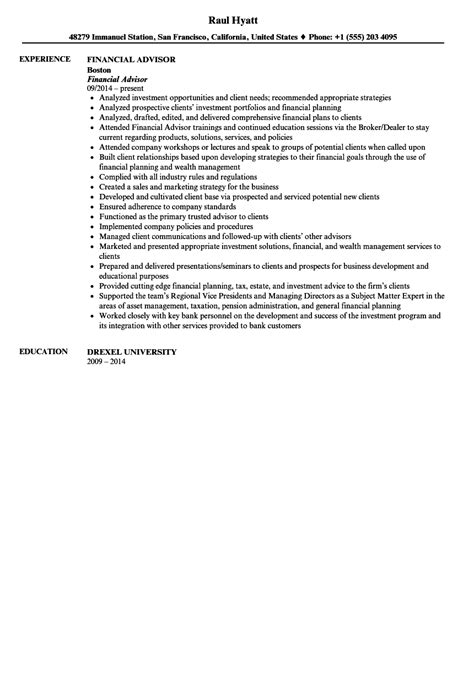 Ensure your resume is up to date and ready to go for your next interview! Financial Advisor Resume Sample | Velvet Jobs